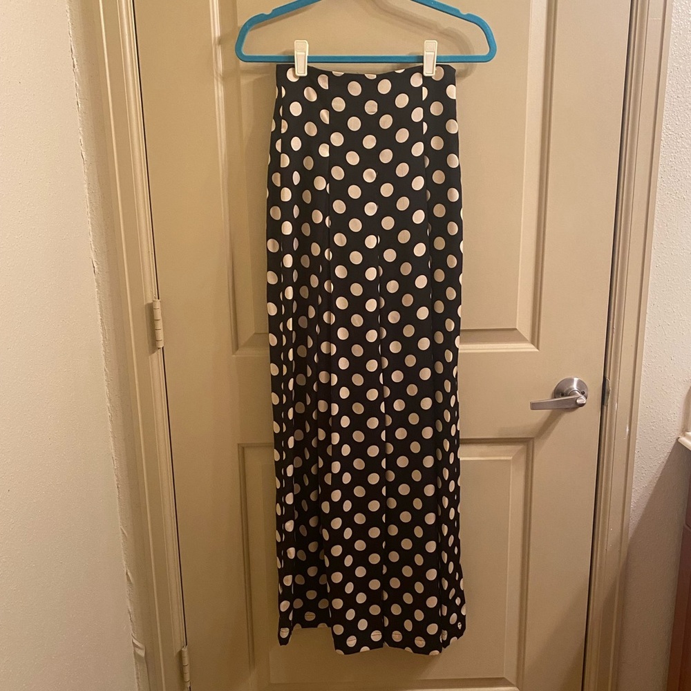 Zara black high waist waist wide polka dot pants